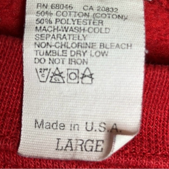 Vintage WISCONSIN UNIVERSITY Sweatshirt Pullover Sleeve Red 90s USA Large Unisex - Picture 6 of 6